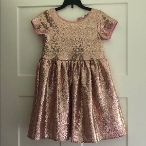H&M sequin dress 8 9 10 rose gold